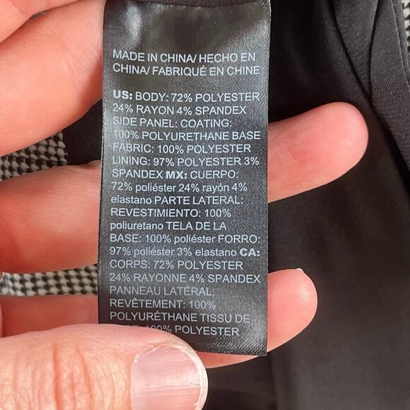 White House Black Market Vegan Leather Houndstooth Sheath Dress Size 10. NEW - Picture 12 of 13